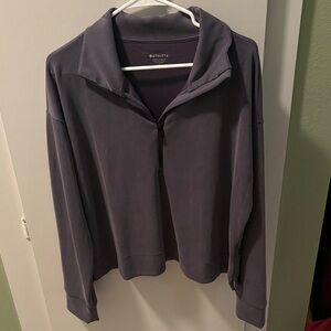 Athleta Deep Plum/Gray 1/4 zip Crew